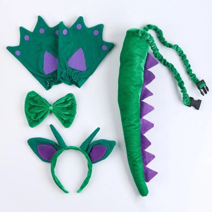 Карнавальный набор «Дракон», 4 предмета: хвост, лапы, бабочка, ободок от компании Интернет - магазин Flap - фото 1
