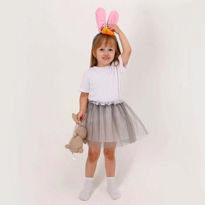 Карнавальный набор «Любимый зайчик»: футболка, юбка, ободок, термонаклейка, рост 98–110 см от компании Интернет - магазин Flap - фото 1