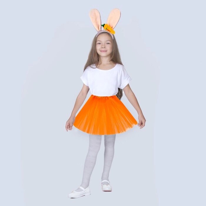 Карнавальный набор «Зайка с морковкой», ободок, юбка оранжевая, 3-7 лет от компании Интернет - магазин Flap - фото 1