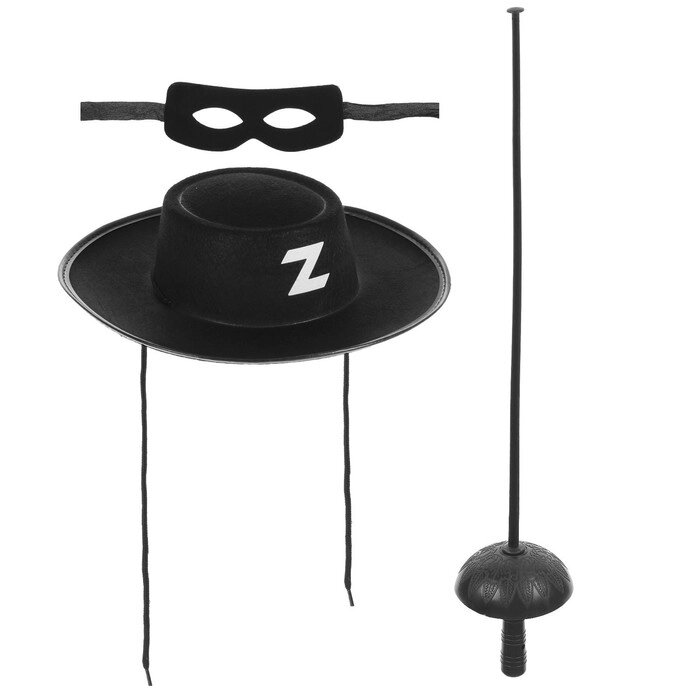 Карнавальный набор «Зорро», шляпа, маска, шпага от компании Интернет - магазин Flap - фото 1