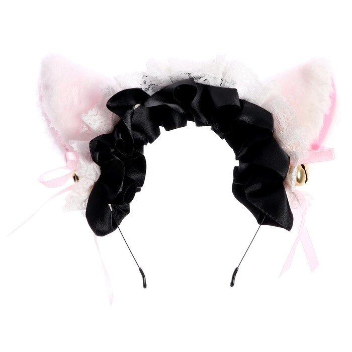Карнавальный ободок «Аниме ушки» с чёрной повязкой от компании Интернет - магазин Flap - фото 1