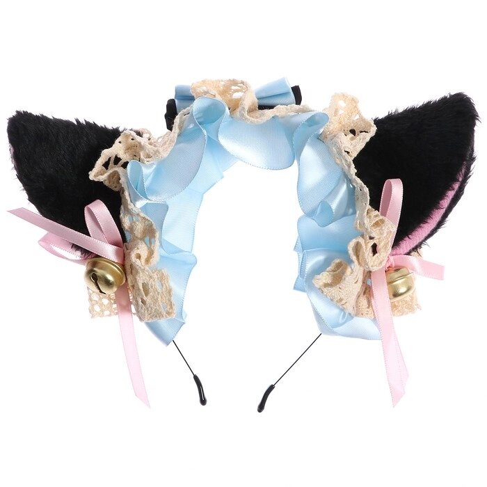 Карнавальный ободок «Аниме ушки» с голубой повязкой от компании Интернет - магазин Flap - фото 1