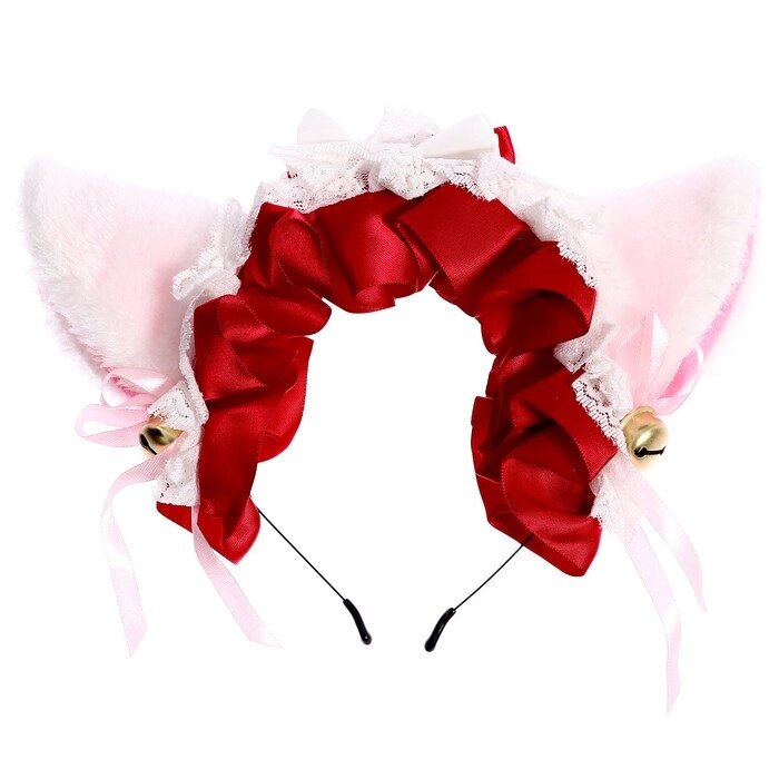 Карнавальный ободок «Аниме ушки» с красной повязкой от компании Интернет - магазин Flap - фото 1
