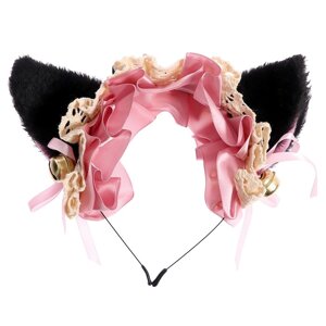 Карнавальный ободок «Аниме ушки» с розовой повязкой