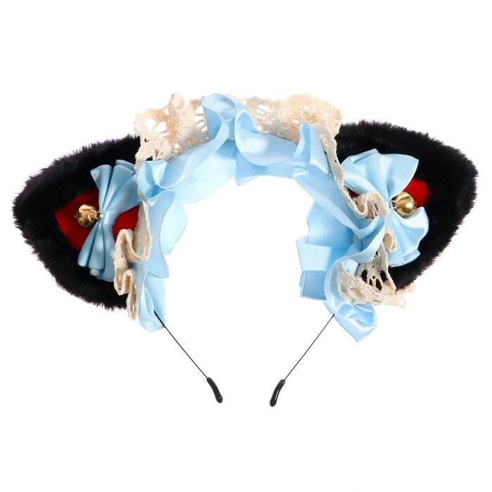 Карнавальный ободок «Ушки аниме», цвет голубой от компании Интернет - магазин Flap - фото 1
