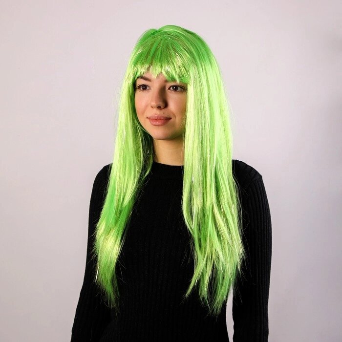 Карнавальный парик «Блеск», цвет зелёный от компании Интернет - магазин Flap - фото 1