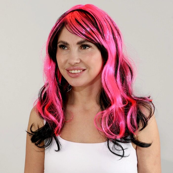Карнавальный парик «Хвостики», цвет чёрно-розовый от компании Интернет - магазин Flap - фото 1