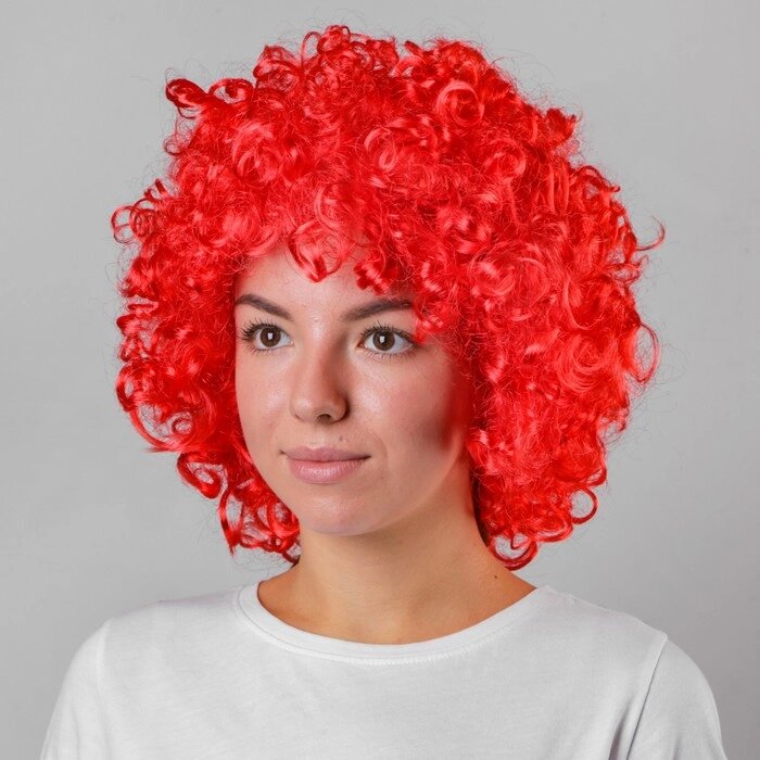 Карнавальный парик, объёмный, цвет красный от компании Интернет - магазин Flap - фото 1