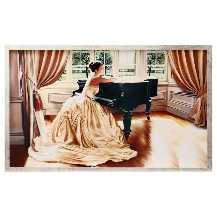 Картина "Девушка и рояль" 66х106см рамка микс от компании Интернет - магазин Flap - фото 1
