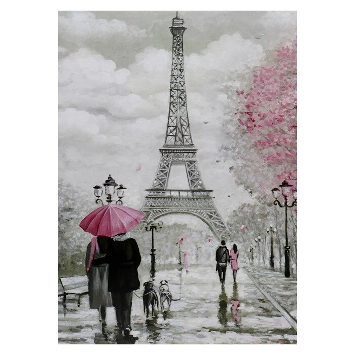 Картина-холст на подрамнике "Любовь в Париже" 50х70 см от компании Интернет - магазин Flap - фото 1