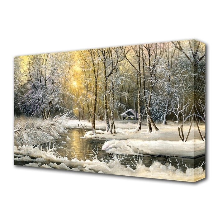 Картина на холсте "Зимой в лесу" 60*100 см от компании Интернет - магазин Flap - фото 1