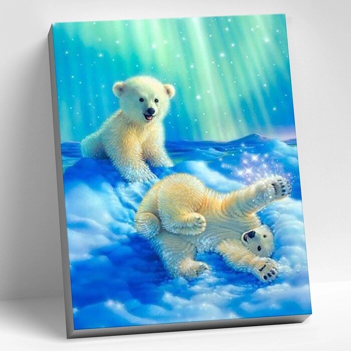 Картина по номерам, 40  50 см «Белые медвежата» 25 цветов от компании Интернет - магазин Flap - фото 1