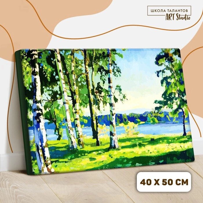 Картина по номерам на холсте с подрамником «Березовая роща» 40  50 см от компании Интернет - магазин Flap - фото 1