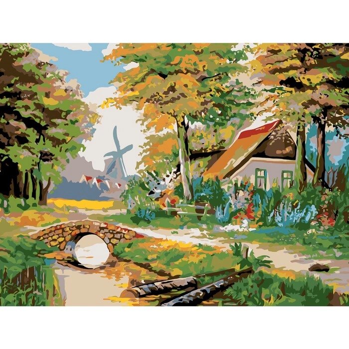 Картина по номерам на холсте с подрамником «Домик в лесу», 40 х 30 см от компании Интернет - магазин Flap - фото 1