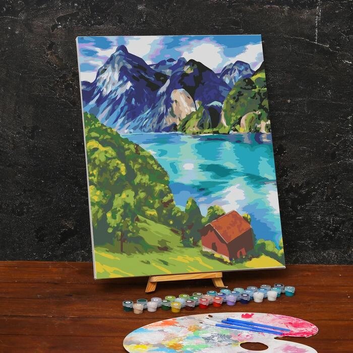 Картина по номерам на холсте с подрамником «Горное озеро», 40 х 50 см от компании Интернет - магазин Flap - фото 1