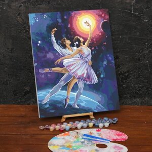 Картина по номерам на холсте с подрамником «Космический танец» 40 50 см