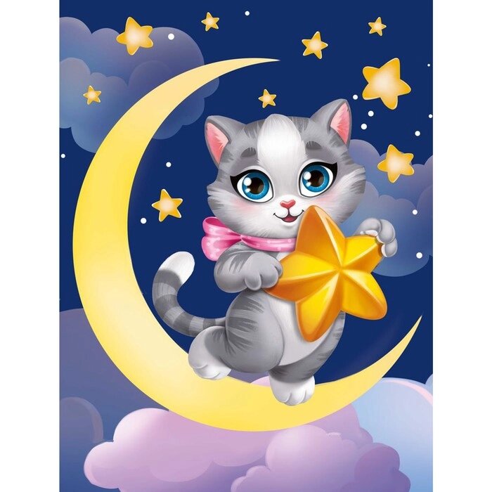 Картина по номерам на холсте с подрамником «Котик со звёздочкой», 30 х 40 см от компании Интернет - магазин Flap - фото 1