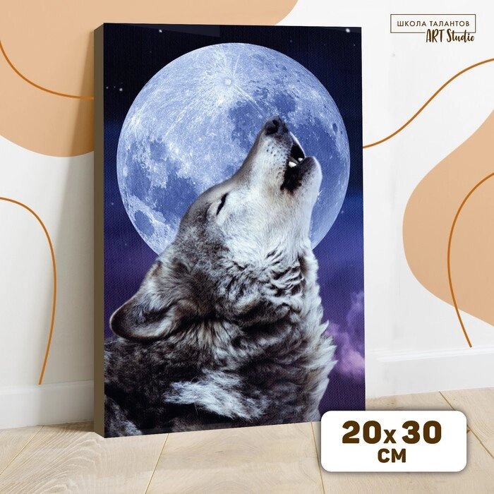 Картина по номерам на холсте с подрамником «Одинокий волк», 20х30 см от компании Интернет - магазин Flap - фото 1