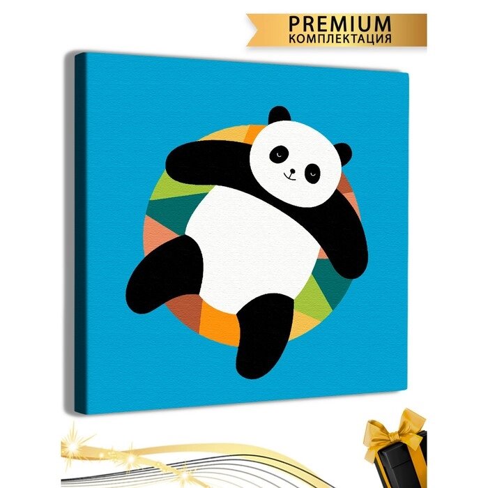 Картина по номерам «Панда на цветном круге»холст на подрамнике, 20  20 см от компании Интернет - магазин Flap - фото 1