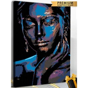 Картина по номерам «Портрет девушки с золотом» холст на подрамнике, 40 60 см (комплект из 5 шт.)