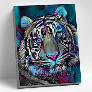 Картина по номерам «Радужный тигр», 40 50 см, 20 цветов
