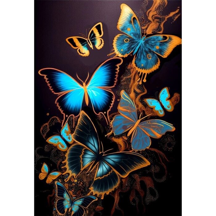 Картина по номерам с подрамником и поталью «Магические бабочки», 30 х 40 см от компании Интернет - магазин Flap - фото 1