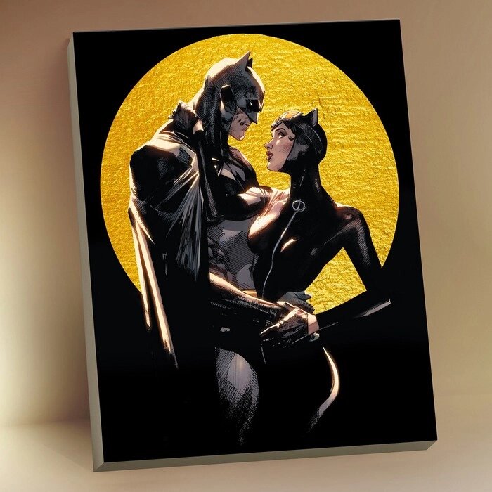 Картина по номерам с поталью 40  50 см «Бэтмен и Женщина Кошка» 13 цветов от компании Интернет - магазин Flap - фото 1