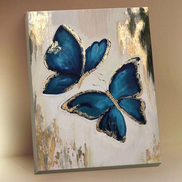 Картина по номерам с поталью 40  50 см «Синие бабочки» 13 цветов от компании Интернет - магазин Flap - фото 1
