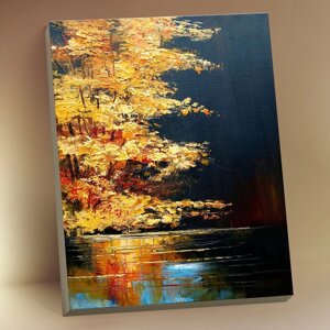 Картина по номерам с поталью 40 50 см «Золотая осень» 23 цвета