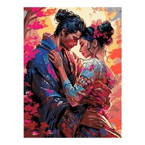 Картина по номерам «В цвете сакуры», на картоне, 28,5 38 см