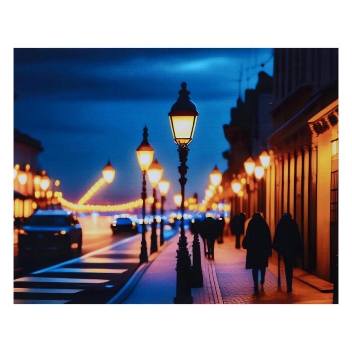 Картина световая "Улица с фонарями" 40*50 см от компании Интернет - магазин Flap - фото 1
