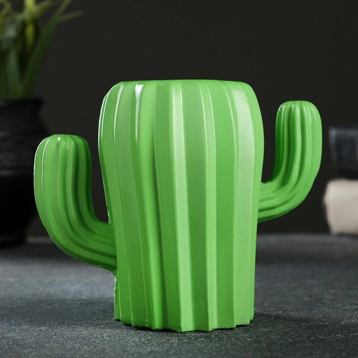 Кашпо-ваза "Кактус" зеленый, 14х9х11см от компании Интернет - магазин Flap - фото 1