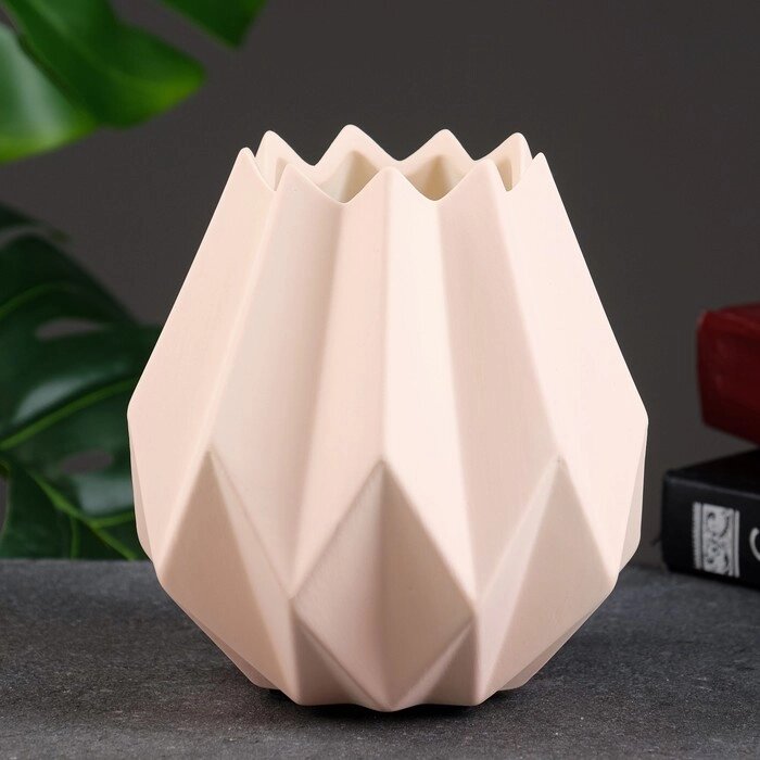 Кашпо - ваза "Треугольники" 14х7х7см, розовое от компании Интернет - магазин Flap - фото 1