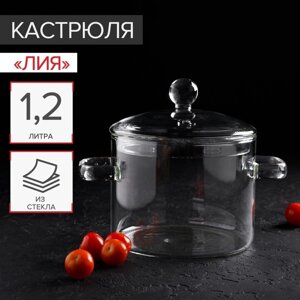 Кастрюля из жаропрочного стекла Magistro «Лия», 1,2 л, 2014 см