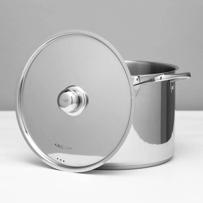 Кастрюля «Титан», 12 л, d=28 см, металлическая крышка от компании Интернет - магазин Flap - фото 1