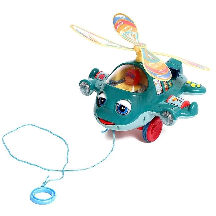 Каталка на палочке и верёвке «Весёлый самолётик», цвета МИКС от компании Интернет - магазин Flap - фото 1