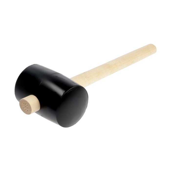 Киянка ЛОМ, деревянная рукоятка, черная резина, 90 мм, 1000 г от компании Интернет - магазин Flap - фото 1