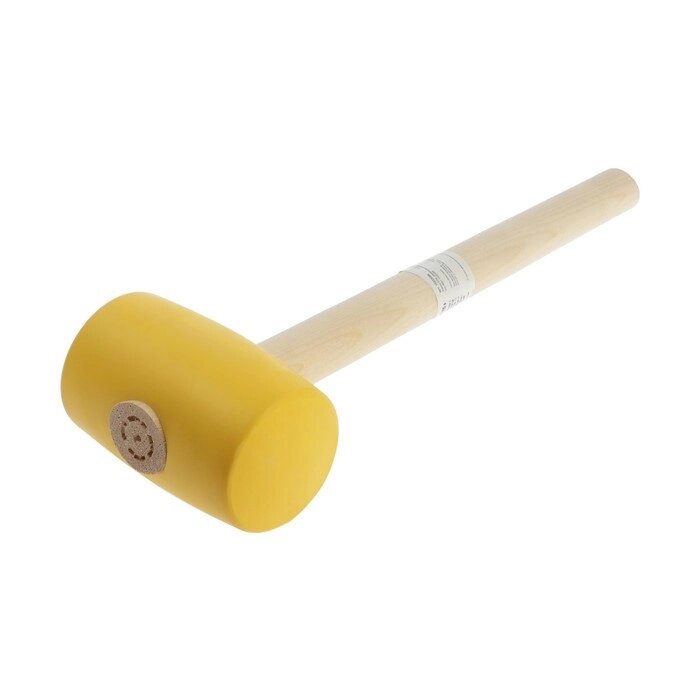 Киянка ЛОМ, деревянная рукоятка, желтая резина, 75 мм, 900 г от компании Интернет - магазин Flap - фото 1
