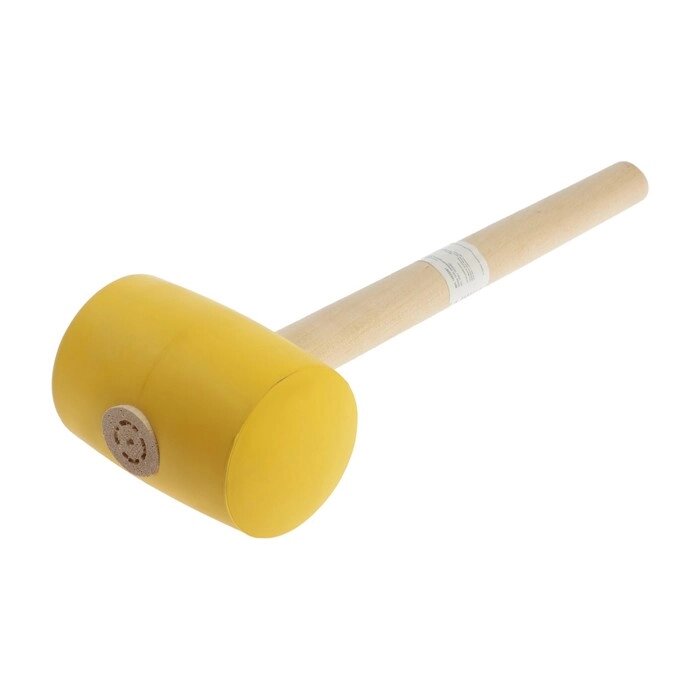 Киянка ЛОМ, деревянная рукоятка, желтая резина, 90 мм, 1200 г от компании Интернет - магазин Flap - фото 1
