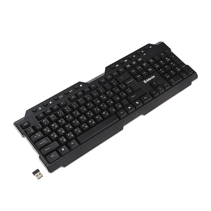 Клавиатура Defender Element HB-195 RU, беспроводная, мембранная, 114 клав, USB,   черная от компании Интернет - магазин Flap - фото 1