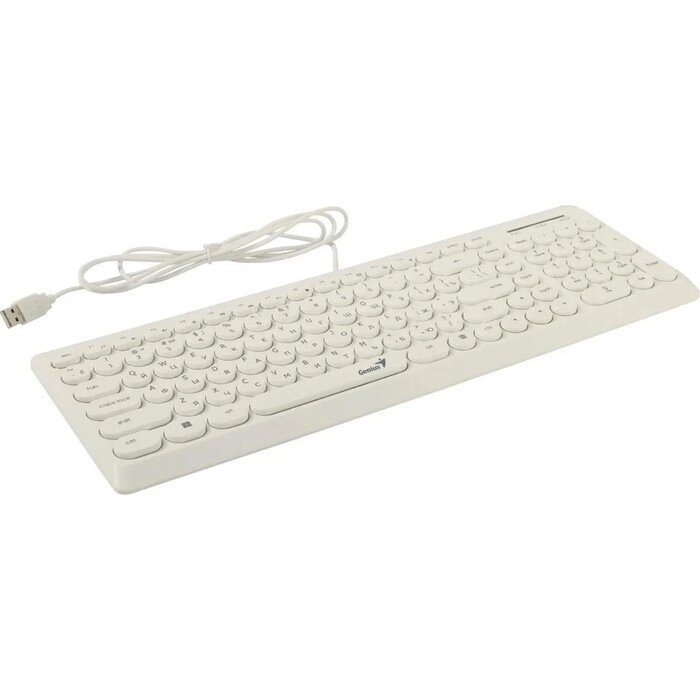 Клавиатура Genius SlimStar Q200, проводная, мембранная, 101 клавиша, USB, белая от компании Интернет - магазин Flap - фото 1