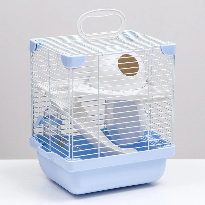 Клетка для грызунов укомплектованная, 23 х 19 х 28 см, голубая от компании Интернет - магазин Flap - фото 1