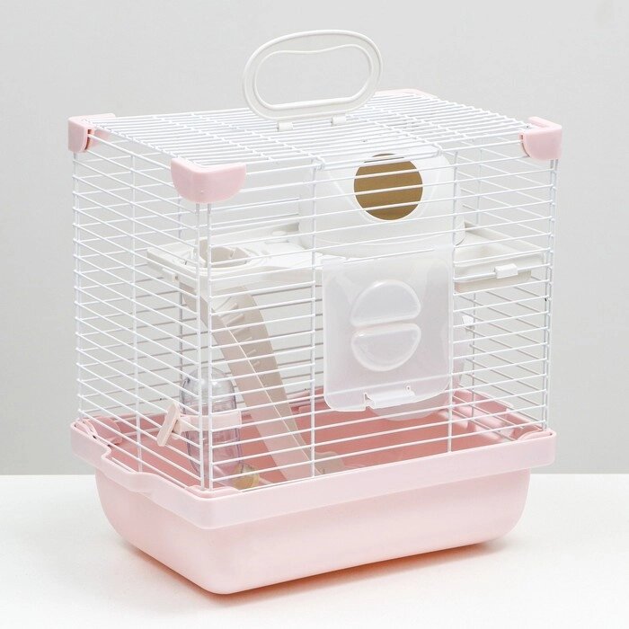 Клетка для грызунов укомплектованная, 27 х 19 х 28 см, розовая от компании Интернет - магазин Flap - фото 1