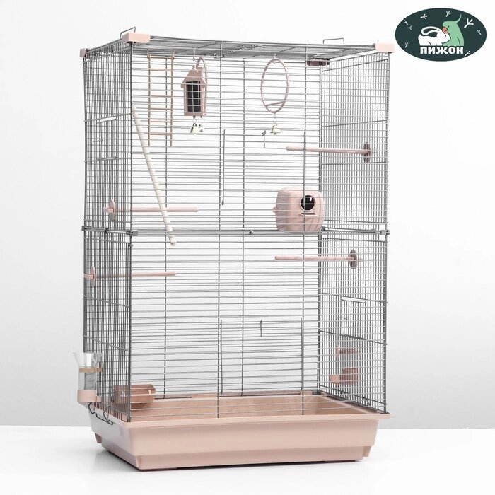 Клетка для птиц "Пижон" №104-Б, разборная, 2 секции, 58 х 40 х 88см, бежевая от компании Интернет - магазин Flap - фото 1