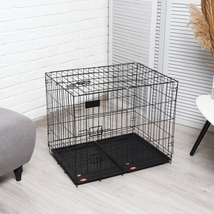 Клетка для собак 70 х 50 х 60 см, чёрная от компании Интернет - магазин Flap - фото 1