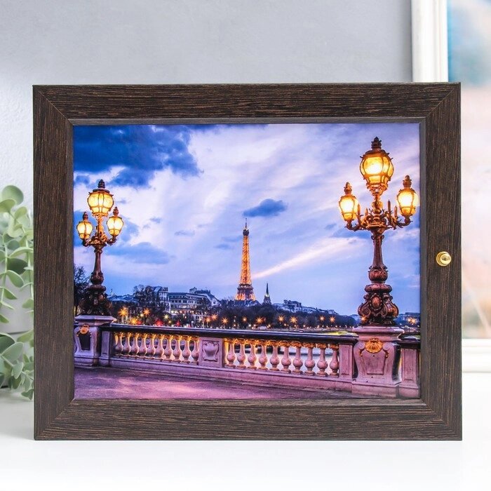 Ключница "Вечерний Париж" венге 24х29 см от компании Интернет - магазин Flap - фото 1