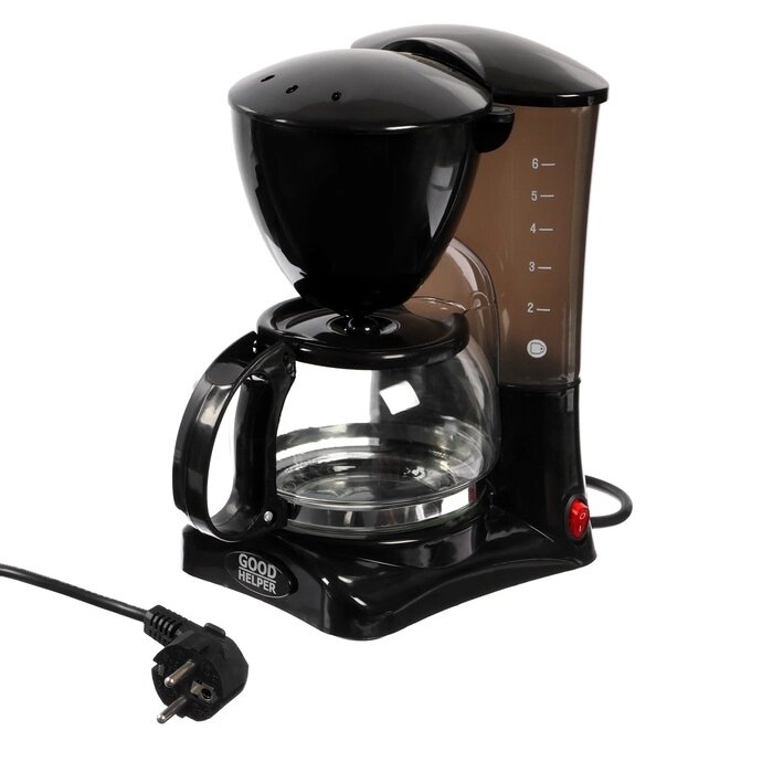 Кофеварка GOODHELPER СМ-D102, капельная, 650 Вт, 0.65 л, чёрная от компании Интернет - магазин Flap - фото 1
