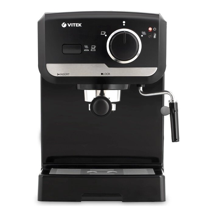 Кофеварка Vitek VT-1502 ВК, рожковая, 1050 Вт, 1.25 л, чёрная от компании Интернет - магазин Flap - фото 1