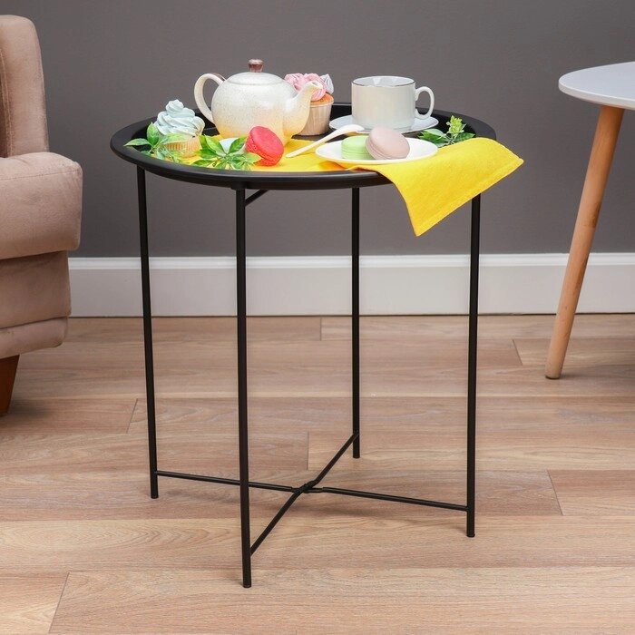 Кофейный столик "Грация" YS-8375S, черный 46,8х50,5 см от компании Интернет - магазин Flap - фото 1
