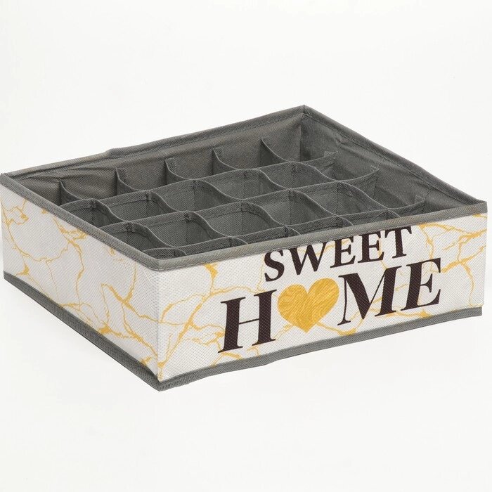 Кофр для белья 24 ячейки "Sweet home", 35 х 30 х 10 см от компании Интернет - магазин Flap - фото 1